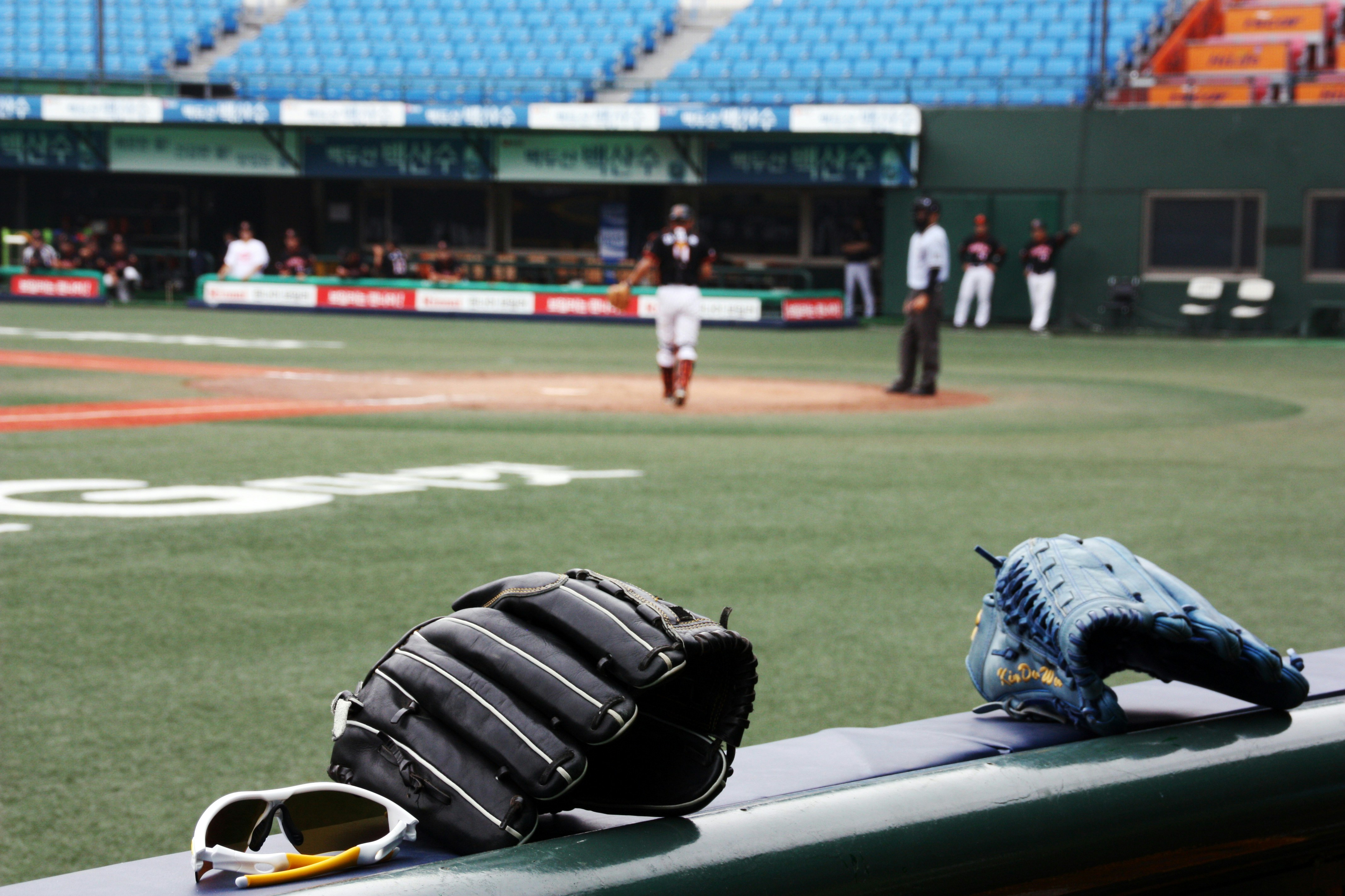 Image from [Unsplash](https://unsplash.com/photos/two-black-and-blue-baseball-mitts-on-rail-jwM5CCi6M9M)
